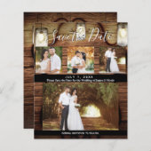 Rustic Hanging Lights Wedding Photo Save the Date (Voorkant / Achterkant)
