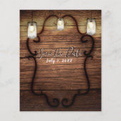Rustic Hanging Lights Wedding Photo Save the Date (Achterkant)