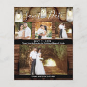 Rustic Hanging Lights Wedding Photo Save the Date (Voorkant)