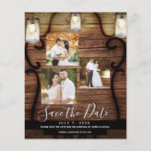 Rustic Hanging Lights Wedding Photo Save the Date (Voorkant)