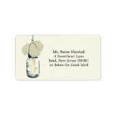 Rustic Hanging Mason Jar Hydrangeas Etiket (Voorkant)