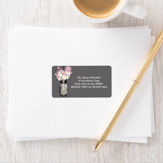 Rustic Hanging Mason Jar Wedding Etiket (Insitu)