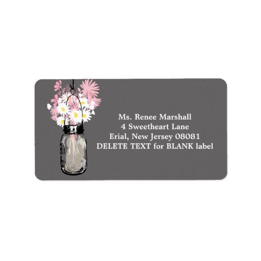Rustic Hanging Mason Jar Wedding Etiket (Voorkant)