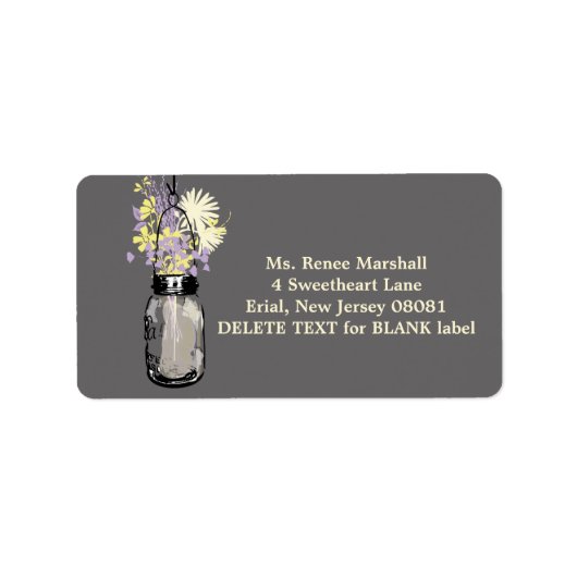 Rustic Hanging Mason Jar Wedding Etiket (Voorkant)