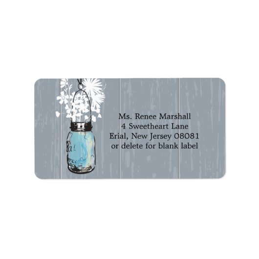 Rustic Hanging Mason Jar Wedding Etiket (Voorkant)