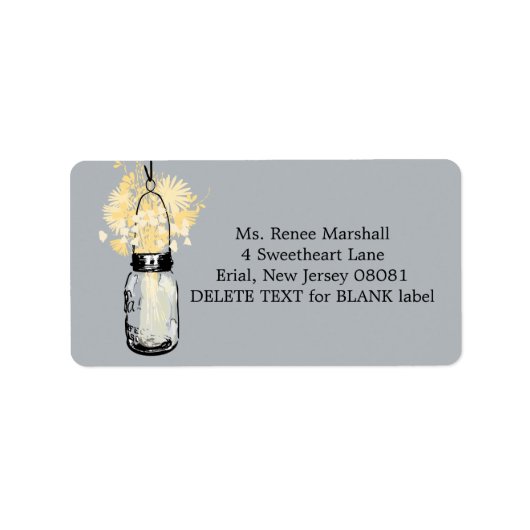 Rustic Hanging Mason Jar Wedding Etiket (Voorkant)