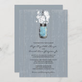 Rustic Hanging Mason Jar Wedding Kaart (Voorkant / Achterkant)