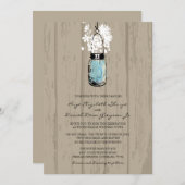 Rustic Hanging Mason Jar Wedding Kaart (Voorkant / Achterkant)