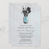 Rustic Hanging Mason Jar Wedding Kaart (Voorkant / Achterkant)