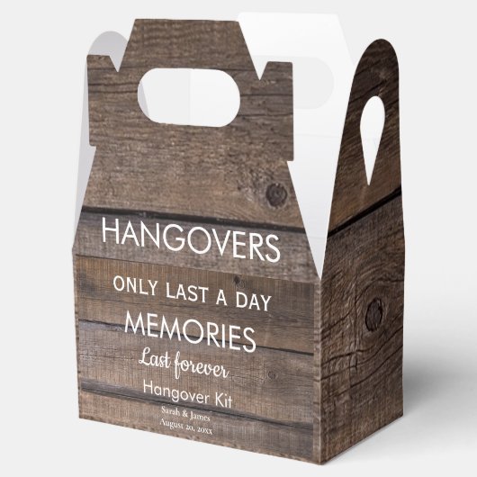 Rustic Hangover Kit Barn Country Wedparty Bedankdoosjes (Geopend)