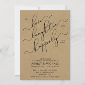 Rustic Happily Ever After Foto Kraft Uitnodiging T (Voorkant)