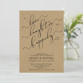 Rustic Happily Ever After Foto Kraft Uitnodiging T (Staand voorkant)