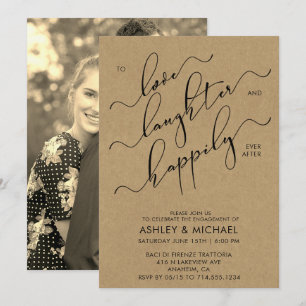 Rustic Happily Ever After Foto Kraft Uitnodiging T