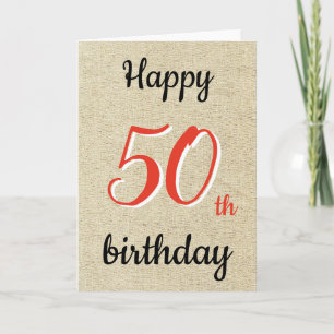 Rustic Happy Birthday Script 50e Verjaardag Kaart