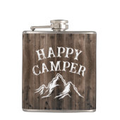 Rustic Happy Camper Adventure Camping Barn Wood Heupfles (Voorkant)