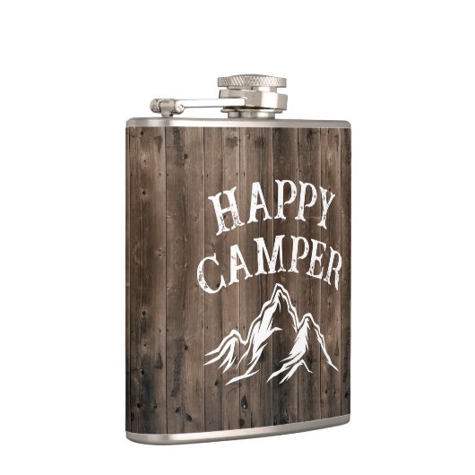 Rustic Happy Camper Adventure Camping Barn Wood Heupfles (Rechts)