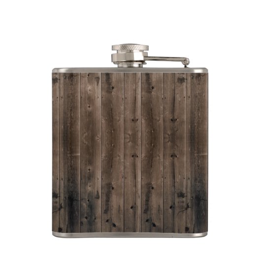 Rustic Happy Camper Adventure Camping Barn Wood Heupfles (Achterkant)