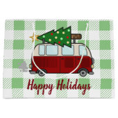 Rustic Happy Camper Kerstmis Groot Cadeauzakje (Voorkant)