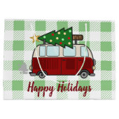 Rustic Happy Camper Kerstmis Groot Cadeauzakje (Achterkant)