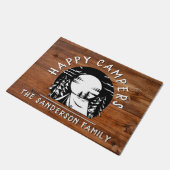 Rustic Happy Campers Familienaam Tent Pine Trees Deurmat (Schuin)