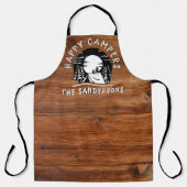 Rustic Happy Campers Familienaam Tent Pine Trees Schort (Voorkant)