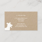 Rustic Happy Dog White Silhouette Logo Pet Service Visitekaartje (Achterkant)