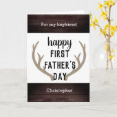 Rustic Happy First Vaderdag vriendje Kaart (Gele Bloem)