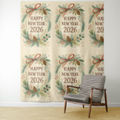 rustic happy new year 2026 party backdrop wandkleed (In situ)