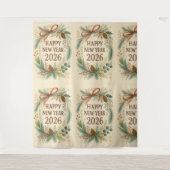 rustic happy new year 2026 party backdrop wandkleed (Voorkant)