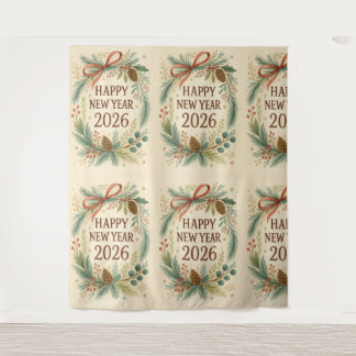 rustic happy new year 2026 party backdrop wandkleed