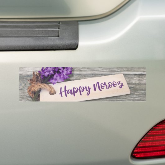 Rustic Happy Norooz Hyacinth - Bumper Sticker (Op auto)