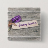 Rustic Happy Norooz Hyacinth - Button (Voorkant)