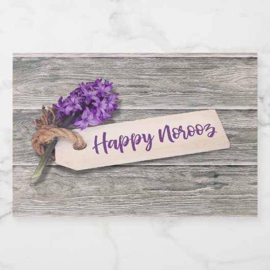 Rustic Happy Norooz Hyacinth - Etiket voor voedsel (Enkel label)