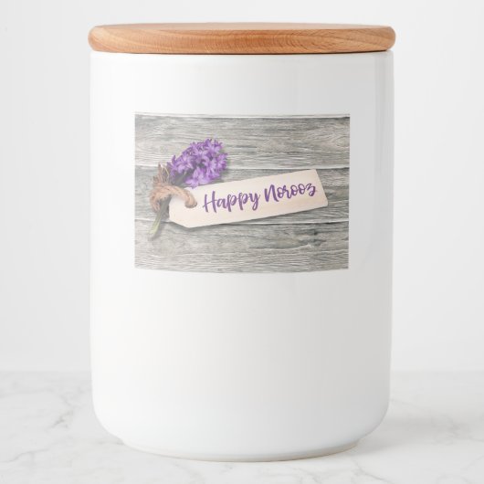 Rustic Happy Norooz Hyacinth - Etiket voor voedsel (Voorkant)