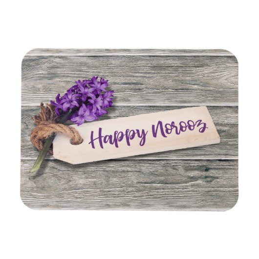 Rustic Happy Norooz Hyacinth - Flexible Magnet Magneet (Horizontaal)