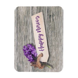 Rustic Happy Norooz Hyacinth - Flexible Magnet Magneet