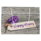 Rustic Happy Norooz Hyacinth - Large Gift Bag Groot Cadeauzakje (Achterkant)