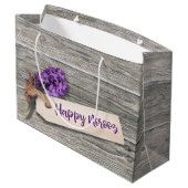 Rustic Happy Norooz Hyacinth - Large Gift Bag Groot Cadeauzakje (Achterkant Gekanteld)