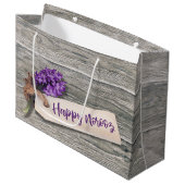 Rustic Happy Norooz Hyacinth - Large Gift Bag Groot Cadeauzakje (Voorkant Gekanteld)