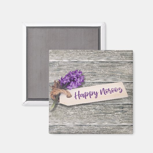 Rustic Happy Norooz Hyacinth - Magnet (Voorkant / Achterkant)