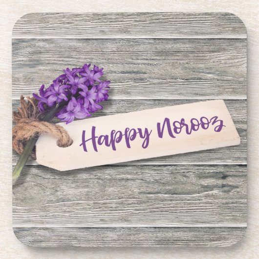 Rustic Happy Norooz Hyacinth - Plastic Onderzetter (Voorkant)