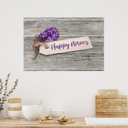 Rustic Happy Norooz Hyacinth - Poster (Keuken)