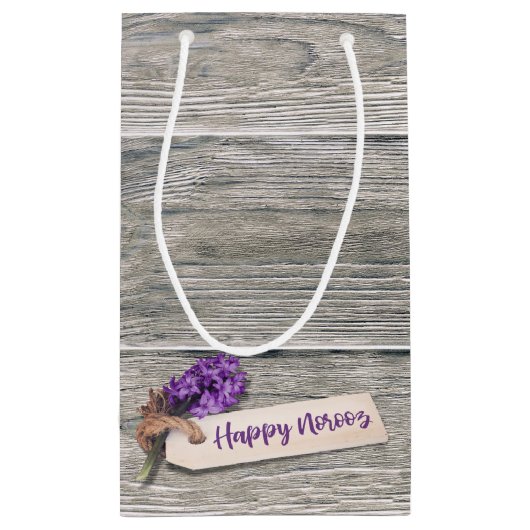 Rustic Happy Norooz Hyacinth - Small Gift Bag Klein Cadeauzakje (Achterkant)