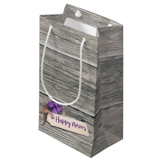 Rustic Happy Norooz Hyacinth - Small Gift Bag Klein Cadeauzakje (Voorkant Gekanteld)