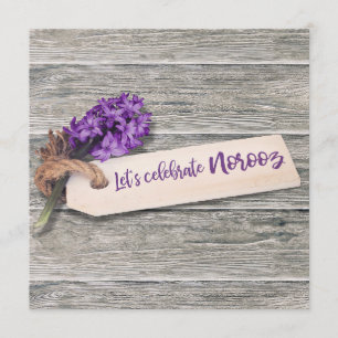 Rustic Happy Norooz Hyacinth - Uitnodiging