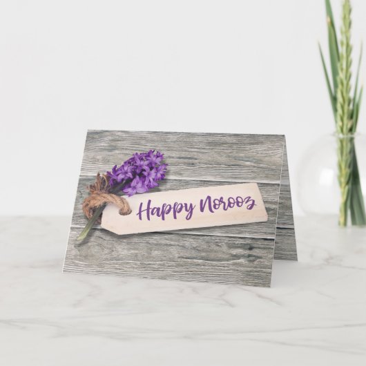 Rustic Happy Norooz Hyacinth - Wenskaart Feestdagen Kaart (Voorkant)