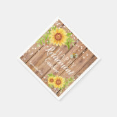 Rustic Happy Retirement Floral Sunflower Servet (Hoek)