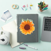 Rustic Happy Sunflower met naam Sticker (iPad Cover)