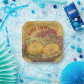 Rustic Happy Thanksgiving-herfst leveert Papieren Bordje (Feest)