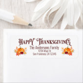 Rustic Happy Thanksgiving herfst pompoen Etiket (Insitu)